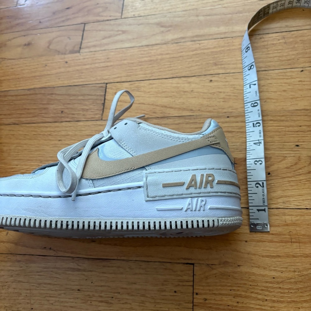 Nike White Tan & Gray Air Force Ones Size 8 - Picture 2 of 5